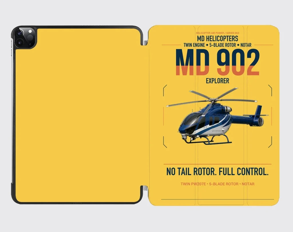 MD Helicopters MD 902 Explorer design on yellow ipad tablet case