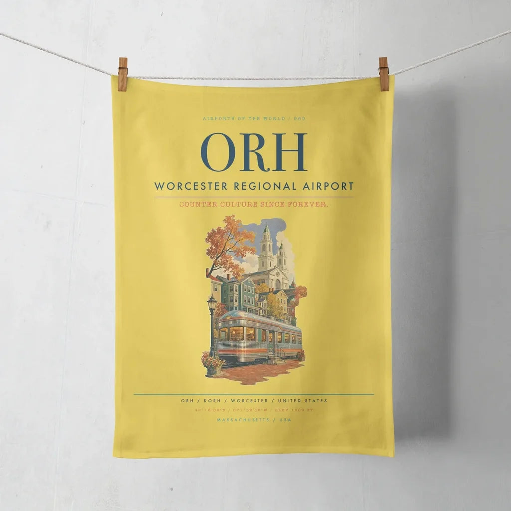 Worcester Regional Airport (ORH) design on yellow towel