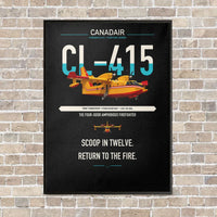 Thumbnail for Canadair CL-415 vertical canvas print - framed - black background