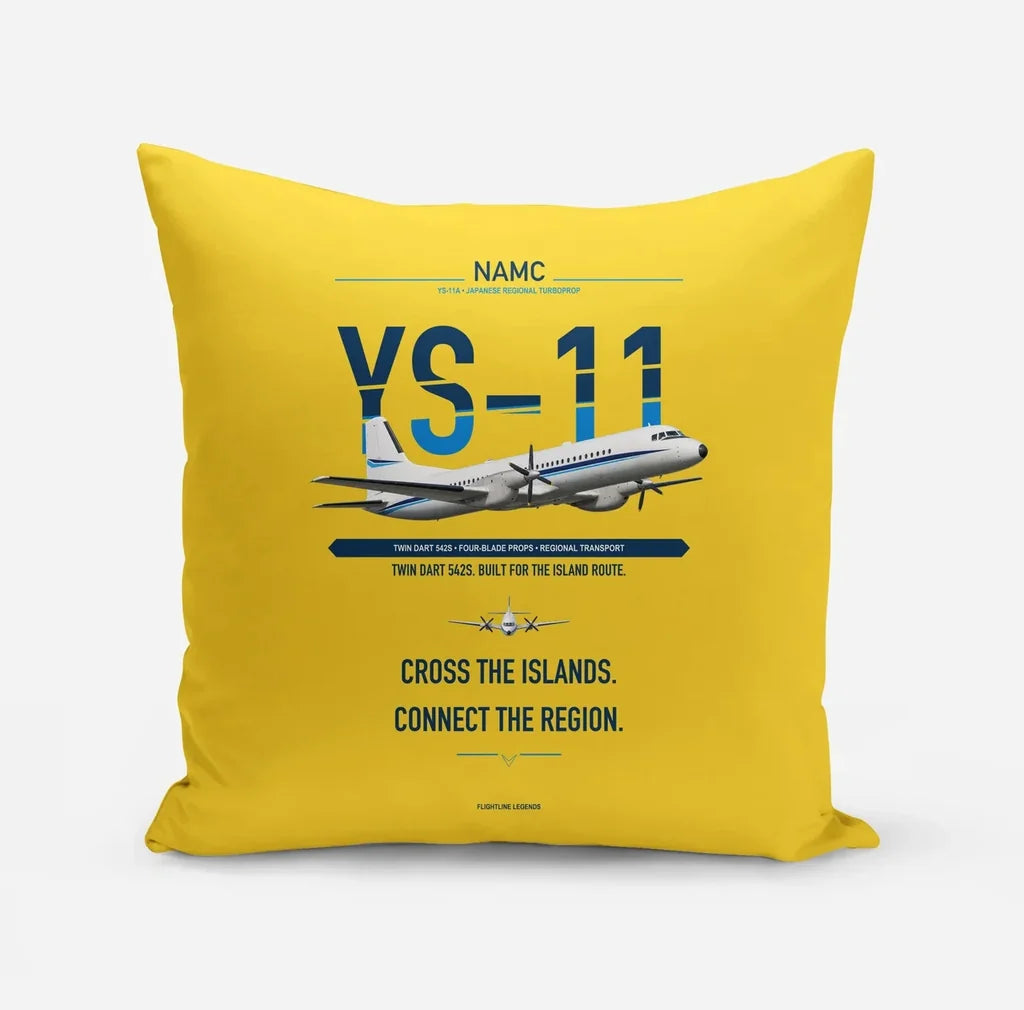 NAMC YS-11A design on yellow pillow