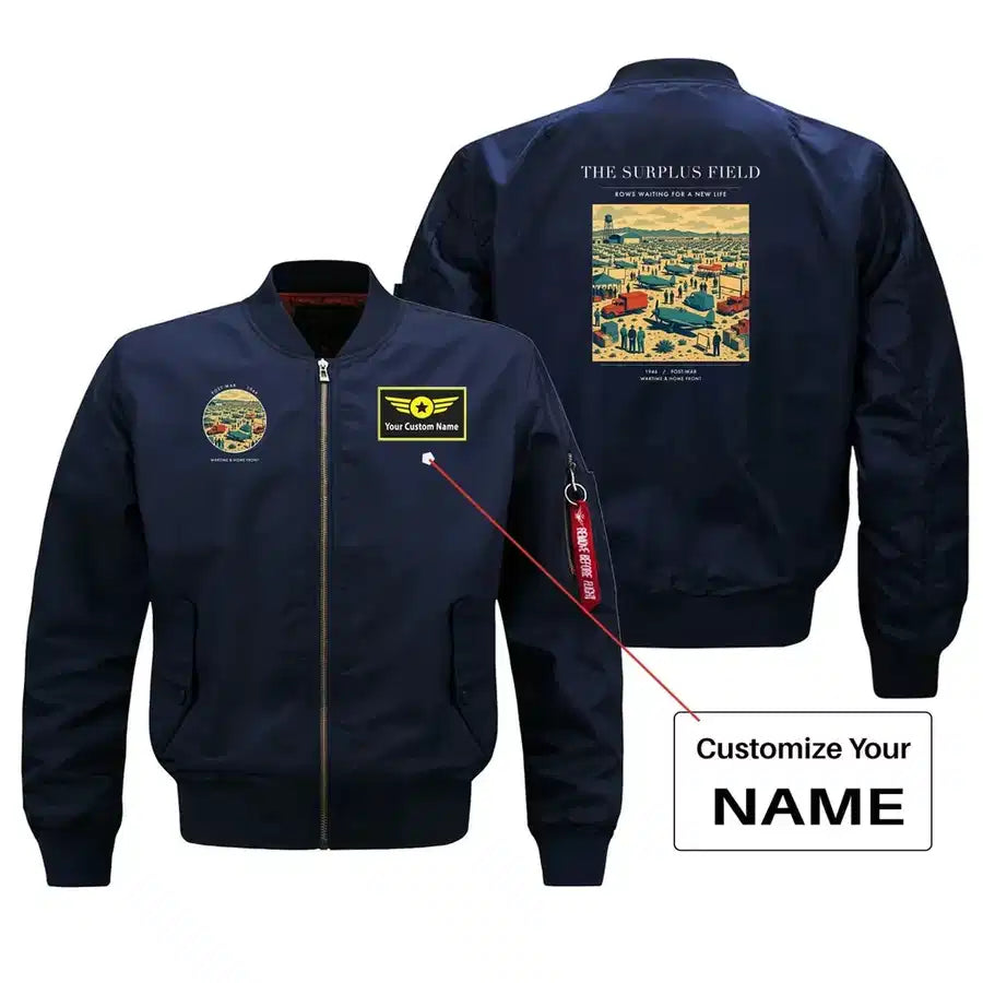VINTAGE G4539 - The Surplus Field - Bomber Jacket design on blue+name