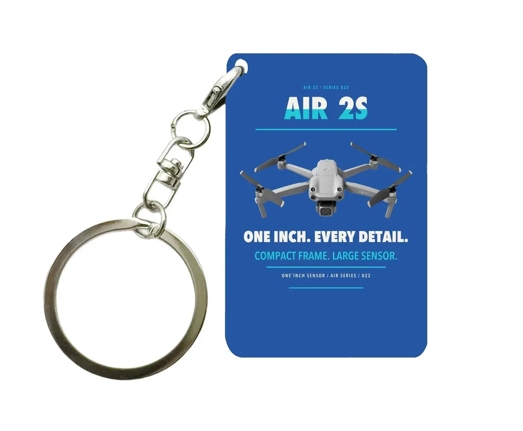 DJI Air 2S Key Chain design on blue key chain