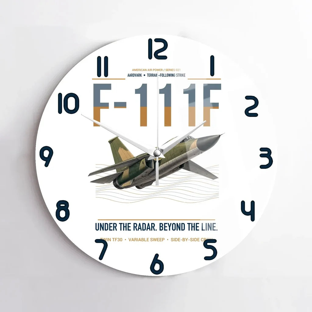 F-111F Aardvark design on white no frame wall clock