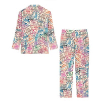 Thumbnail for Passport Stamps women button pajamas - view 3