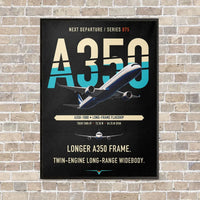 Thumbnail for Airbus A350-1000 vertical canvas print - framed - black background