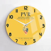 Thumbnail for Aeropuerto Internacional Licenciado Gustavo Díaz Ordaz (PVR) design on yellow no frame wall clock