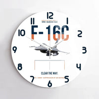 Thumbnail for F-16C Block 50 Clear The Way design on white no frame wall clock