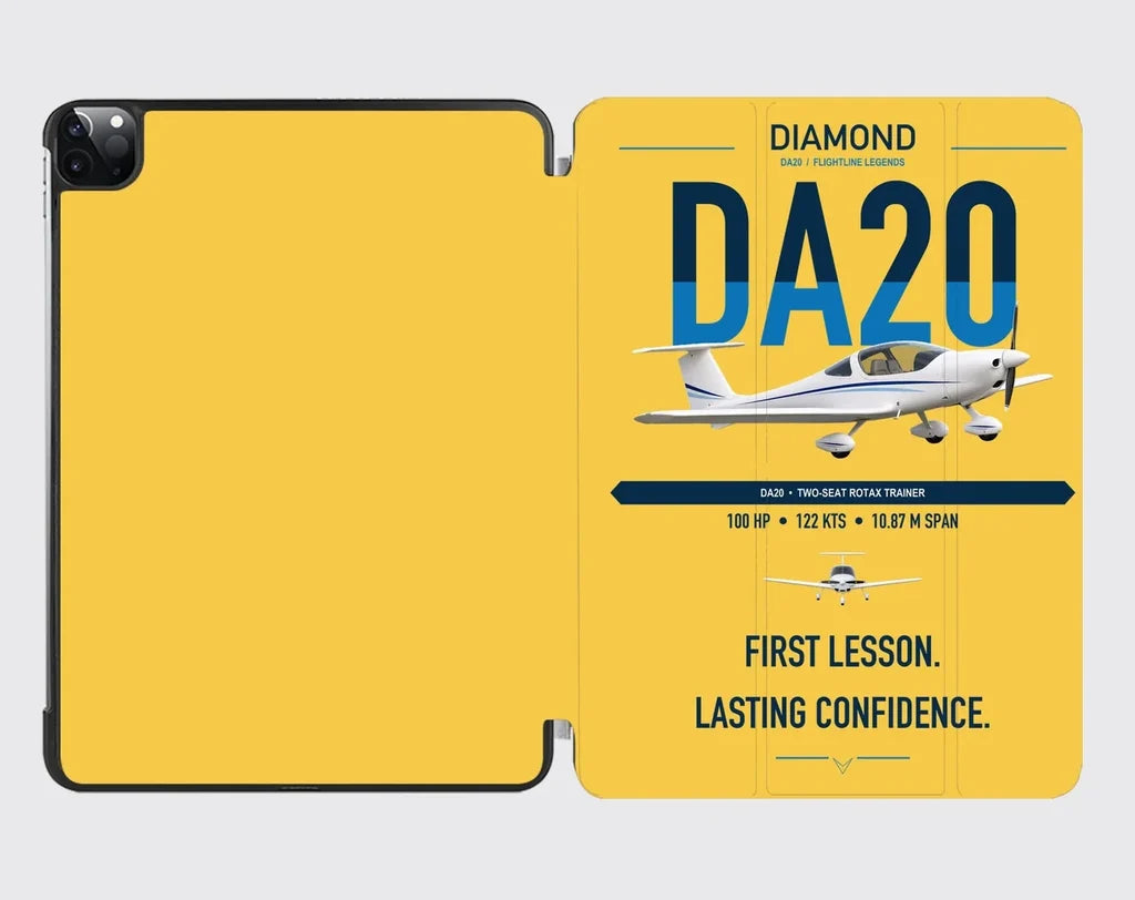 Diamond DA20 design on yellow ipad tablet case