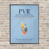 Thumbnail for Aeropuerto Internacional Licenciado Gustavo Díaz Ordaz PVR vertical canvas print - framed - light blue background