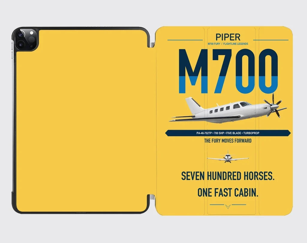Piper M700 Fury design on yellow ipad tablet case