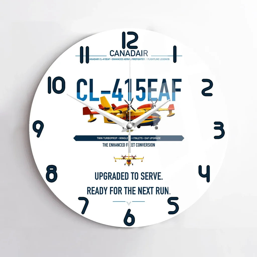 Canadair CL-415EAF design on white no frame wall clock