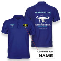 Thumbnail for DJI P4 Multispectral design on blue polo with custom name badge