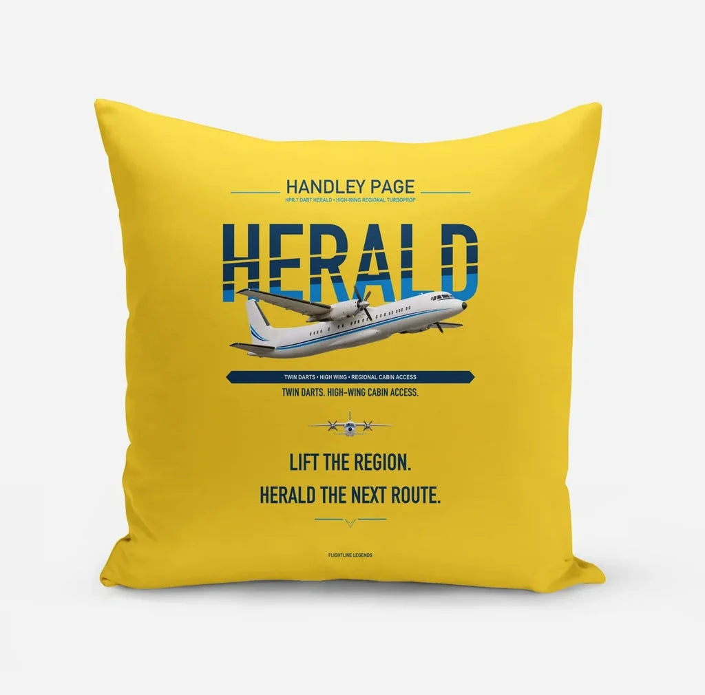 Handley Page HPR.7 Dart Herald design on yellow pillow