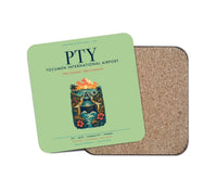 Thumbnail for Panama City Tocumen International Airport (PTY) design on light green 1 piece coaster