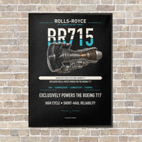 Thumbnail for BR715 vertical canvas print - framed - black background