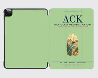 Thumbnail for Nantucket Memorial Airport (ACK) design on light green ipad tablet case