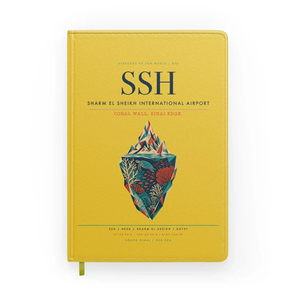 Sharm El Sheikh International Airport (SSH) design on yellow notebook