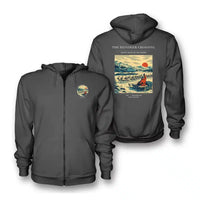 Thumbnail for VINTAGE G4350 - The Reindeer Crossing - Premium Zipped Hoodie design on darkgray