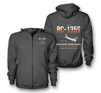 Thumbnail for RC-135S Cobra Ball design on dark gray premium zipped hoodie, double-side print