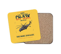Thumbnail for Sikorsky CH-53K King Stallion design on yellow 1 piece coaster