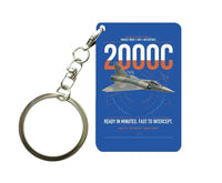 Thumbnail for Dassault Mirage 2000C RDI design on blue designed key chain, double-side print