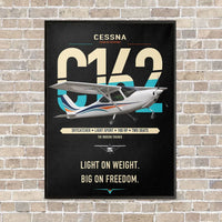 Thumbnail for Cessna 162 Skycatcher vertical canvas print - framed - black background