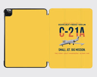 Thumbnail for C-21A Learjet Small Jet Big Mission design on yellow ipad tablet case