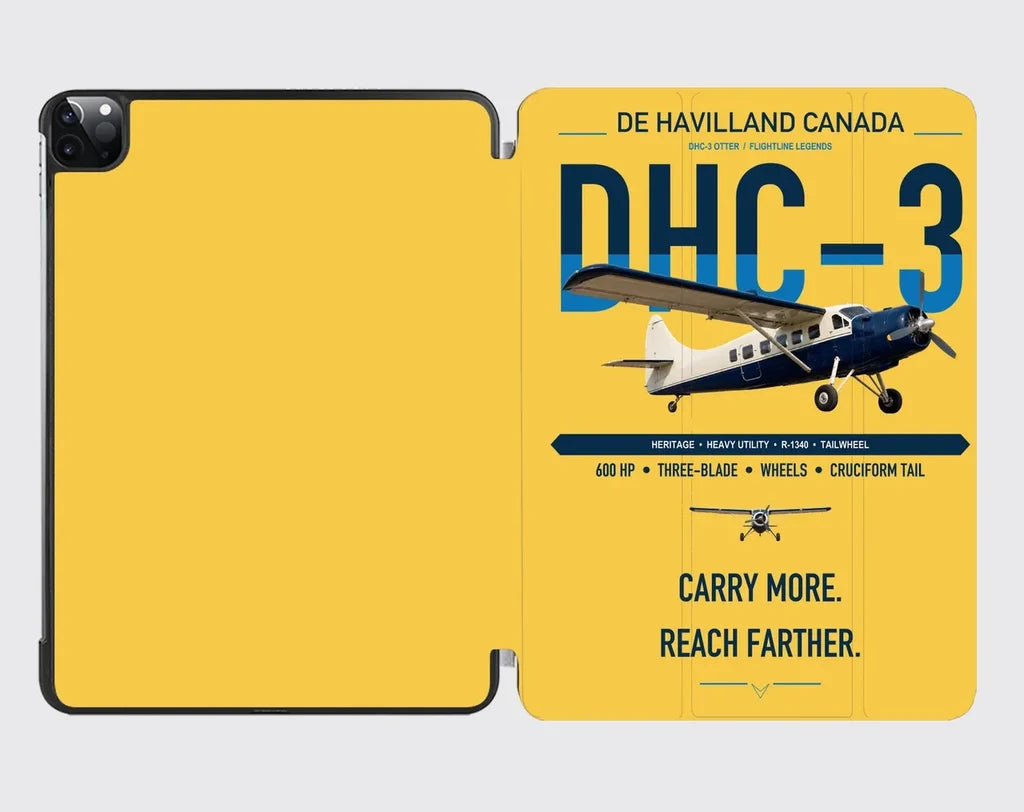 DHC-3 Otter design on yellow ipad tablet case