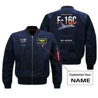 Thumbnail for F-16C FIGHTING FALCON design on blue bomber with custom name badge