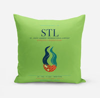 Thumbnail for St. Louis Lambert International Airport (STL) design on light green pillow