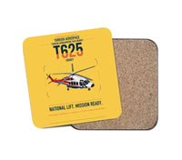 Thumbnail for Turkish Aerospace T625 Gökbey design on yellow 1 piece coaster