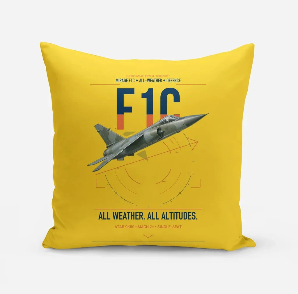 Dassault Mirage F1C design on yellow pillow