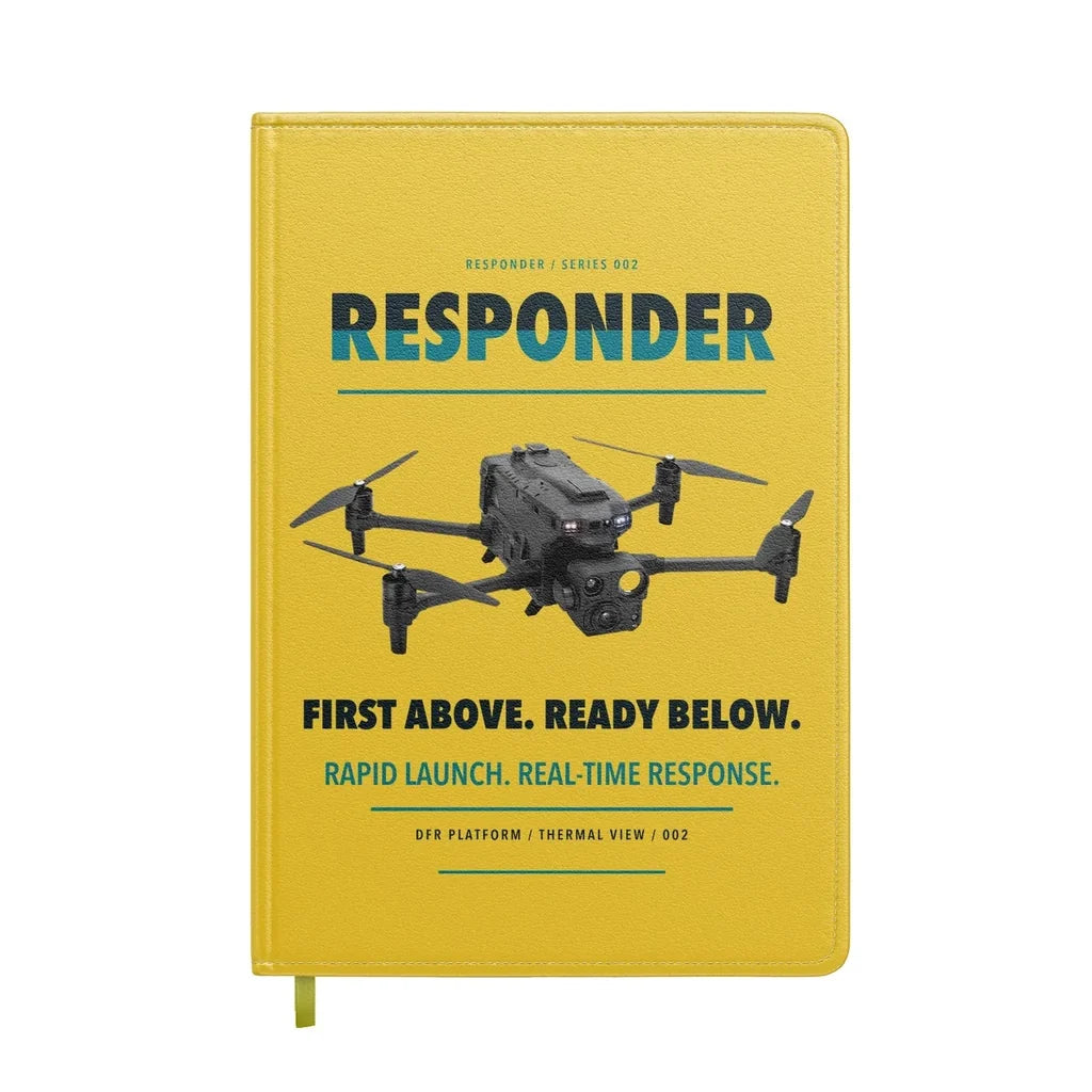 BRINC Responder design on yellow notebook