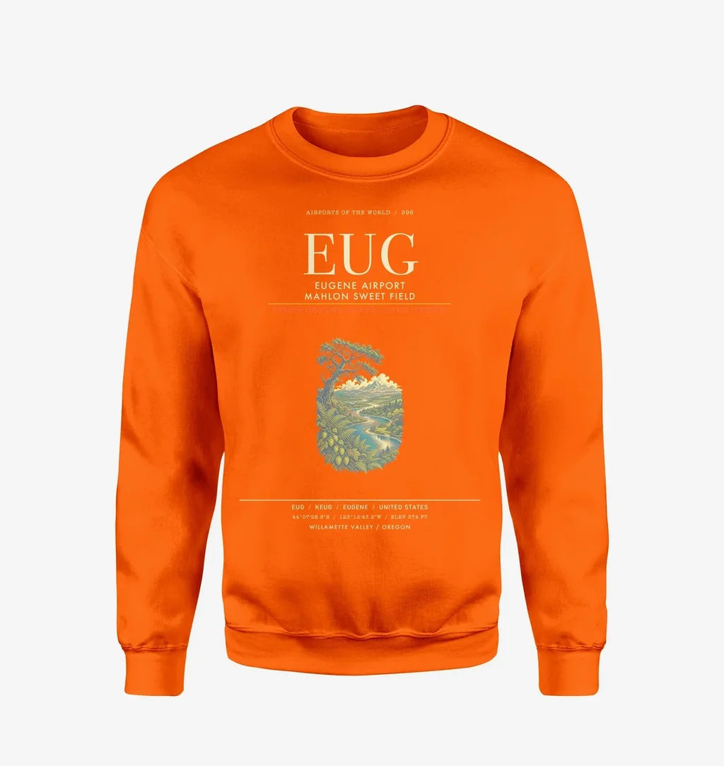 Eugene Airport Mahlon Sweet Field EUG Sweatshirt - Orange