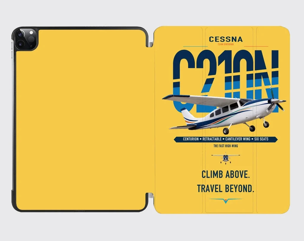 Cessna T210N Centurion design on yellow ipad tablet case