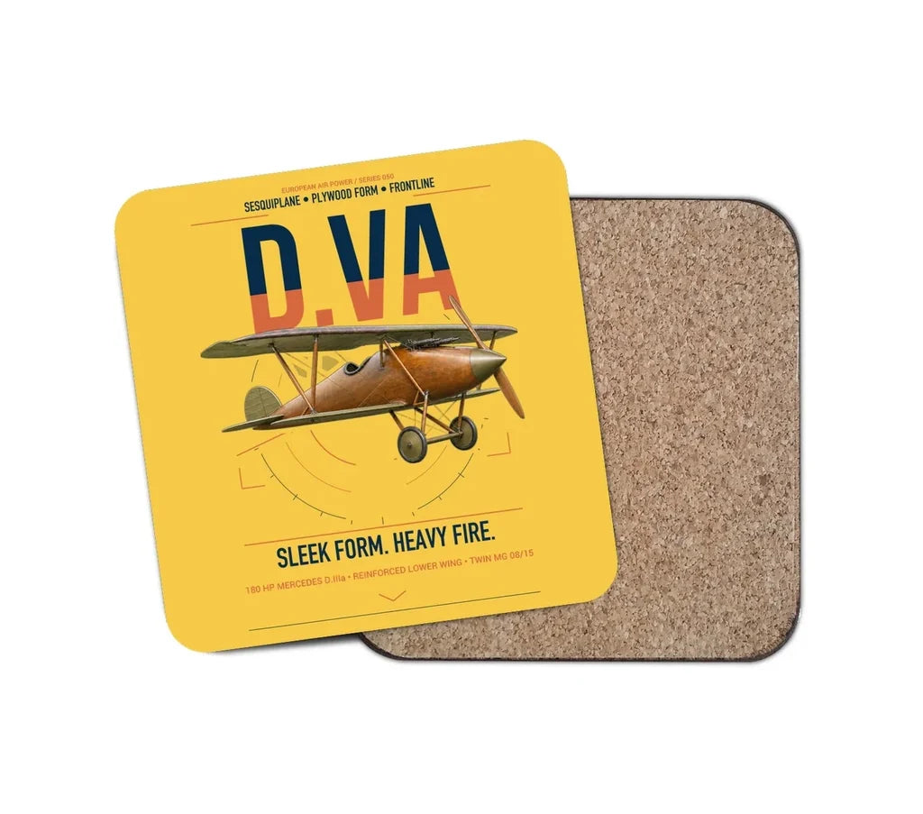 Albatros D.Va design on yellow 1 piece coaster