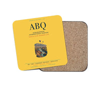 Thumbnail for Albuquerque International Sunport (ABQ) design on yellow 1 piece coaster
