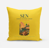 Thumbnail for London Southend Airport (SEN) design on yellow pillow