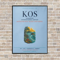 Thumbnail for Sihanouk International Airport KOS vertical canvas print - framed - light blue background