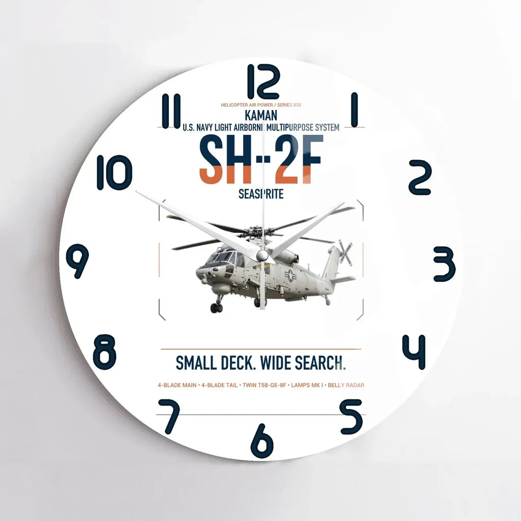 Kaman SH-2F Seasprite design on white no frame wall clock