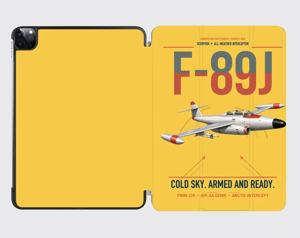 F-89J Scorpion design on yellow ipad tablet case