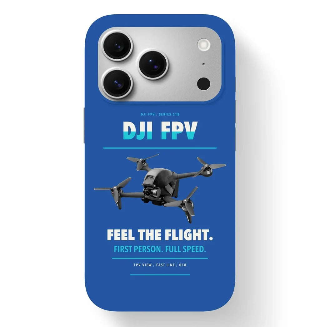 DJI FPV Case design on blue iphone case