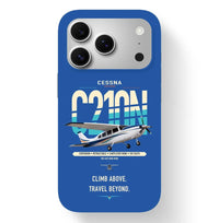 Thumbnail for Cessna T210N Centurion design on blue magsafe iphone case, for iPhone 17 Pro