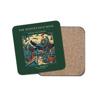 Thumbnail for The Maintenance Dock - Designed Coasters design on dark green 1-piece