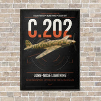 Thumbnail for Macchi C.202 Folgore vertical canvas print - framed - black background