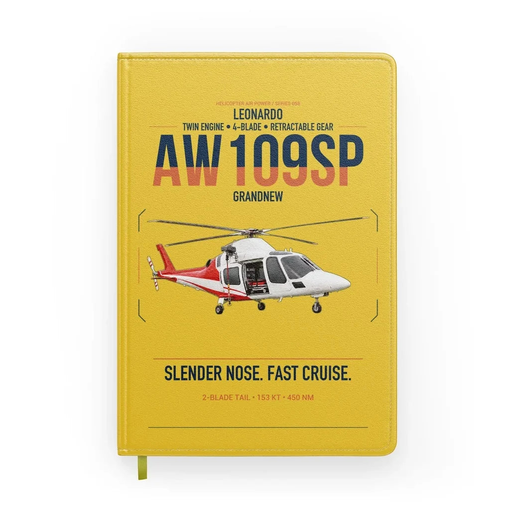 Leonardo AW109SP GrandNew design on yellow notebook