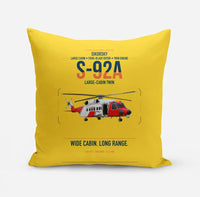 Thumbnail for Sikorsky S-92A design on yellow pillow