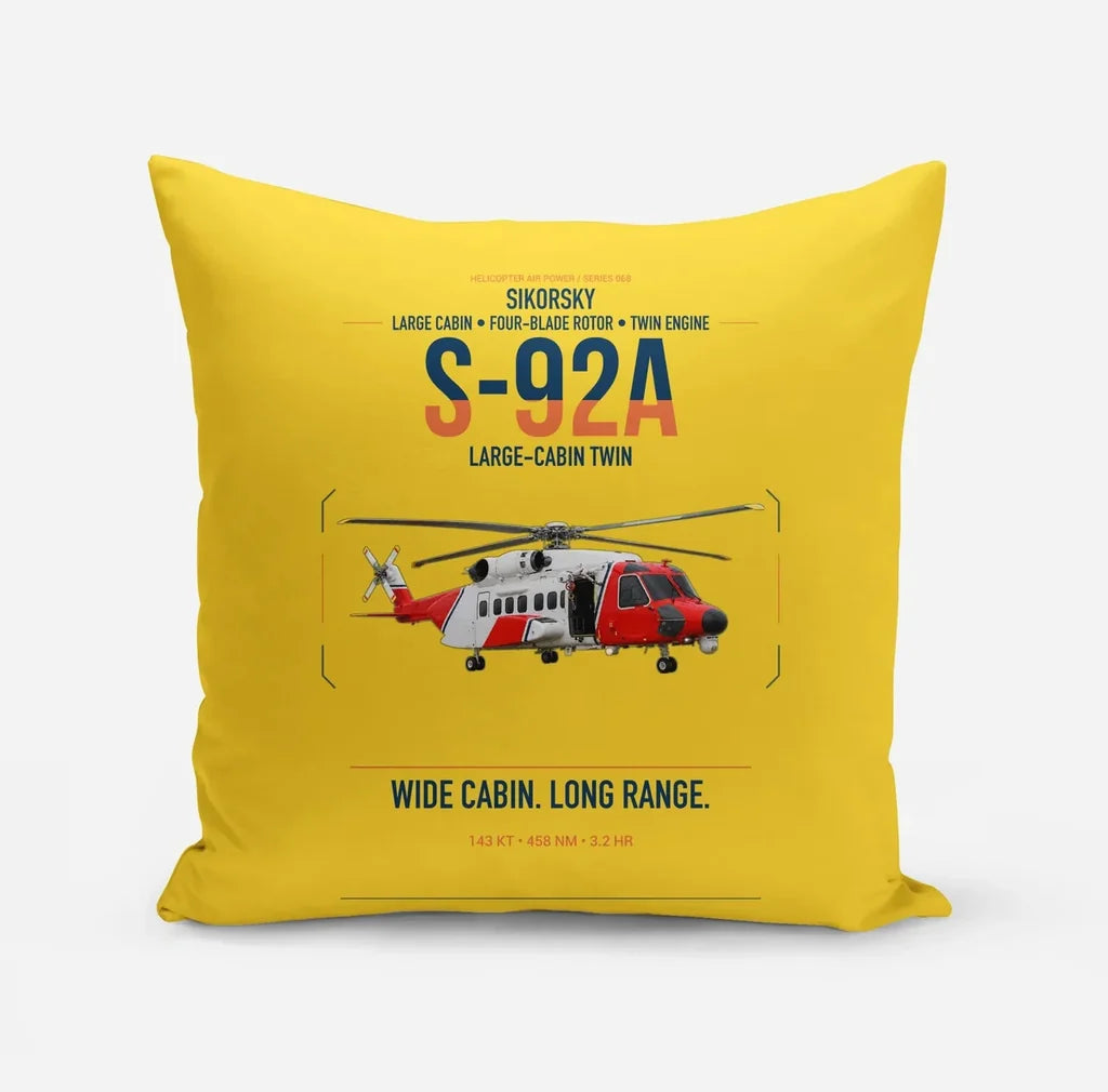 Sikorsky S-92A design on yellow pillow