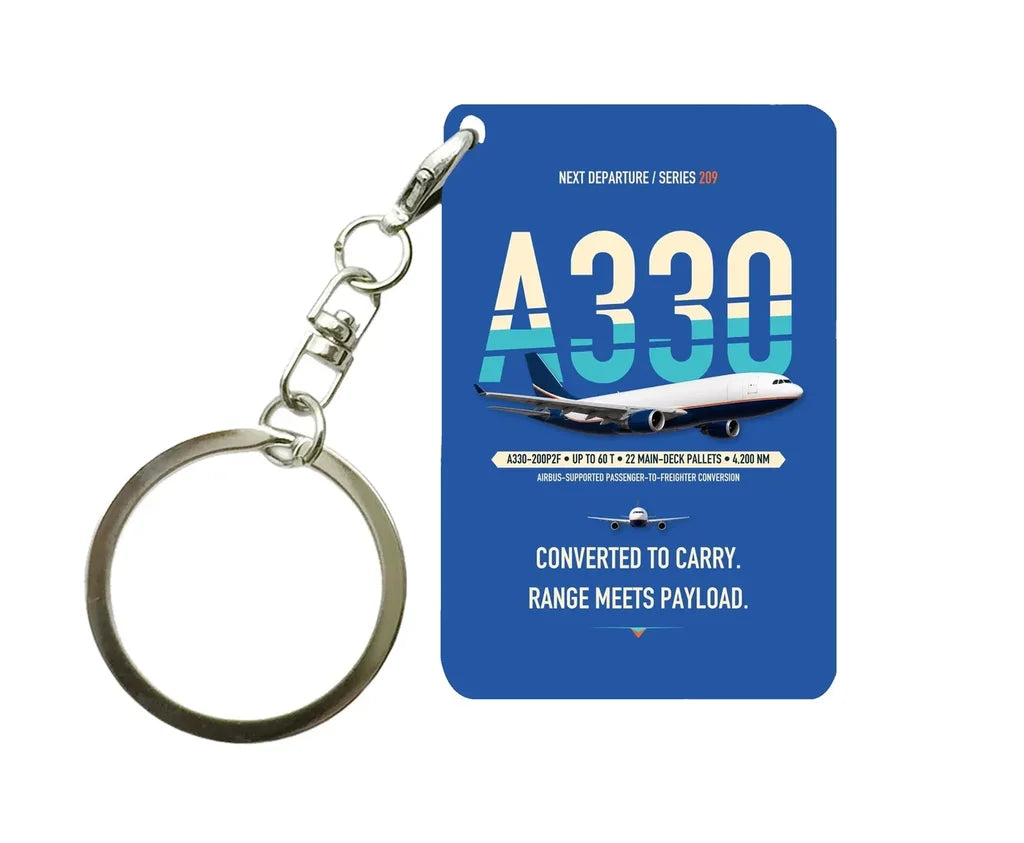 Airbus A330-200P2F Key Chain design on blue key chain