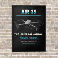 Thumbnail for DJI Air 3S vertical canvas print - framed - black background